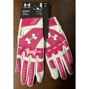 Under Armour UA Batting Gloves Youth Size Medium White/pink New with Tags